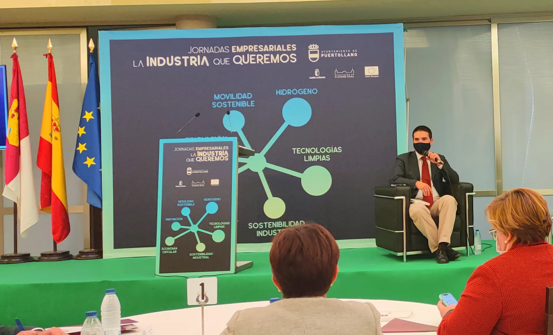 Presentación en el Encuentro Empresarial “La Industria que queremos” organizado por el Ayuntamiento de Puertollano exponiendo las potencialidades de la planta CLaMber. IRIAF